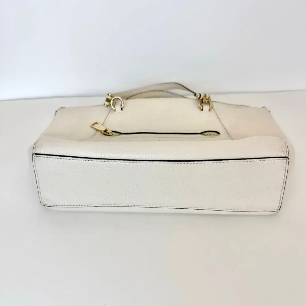 Coach Prairie Satchel Shoulder Crossbody Bag Polished Pebble Leather Chalk 79997